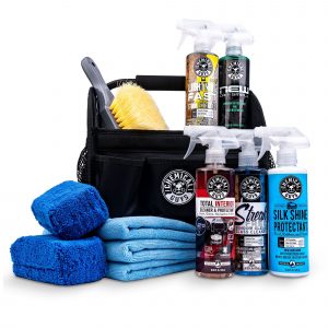 Chemical Guys Fabric Interior Cabin & Glass Cleaner Deluxe Kit w/Organizer Caddy