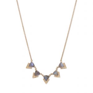Jacquie Aiche 5 Pave Labradorite Chevron Necklace
