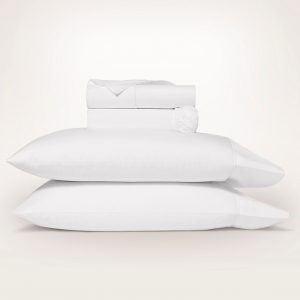Bollandbranch Percale Embellished Sheet Set - White/White Embroidered