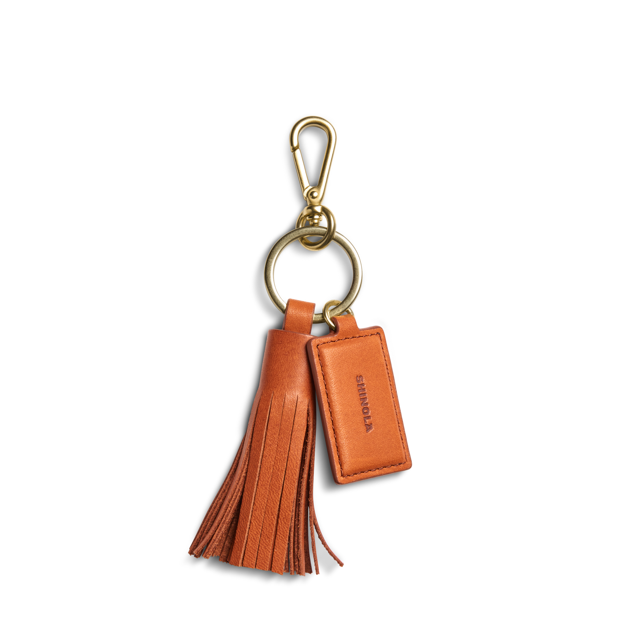 Shinola Leather Tassel Keychain - Rust
