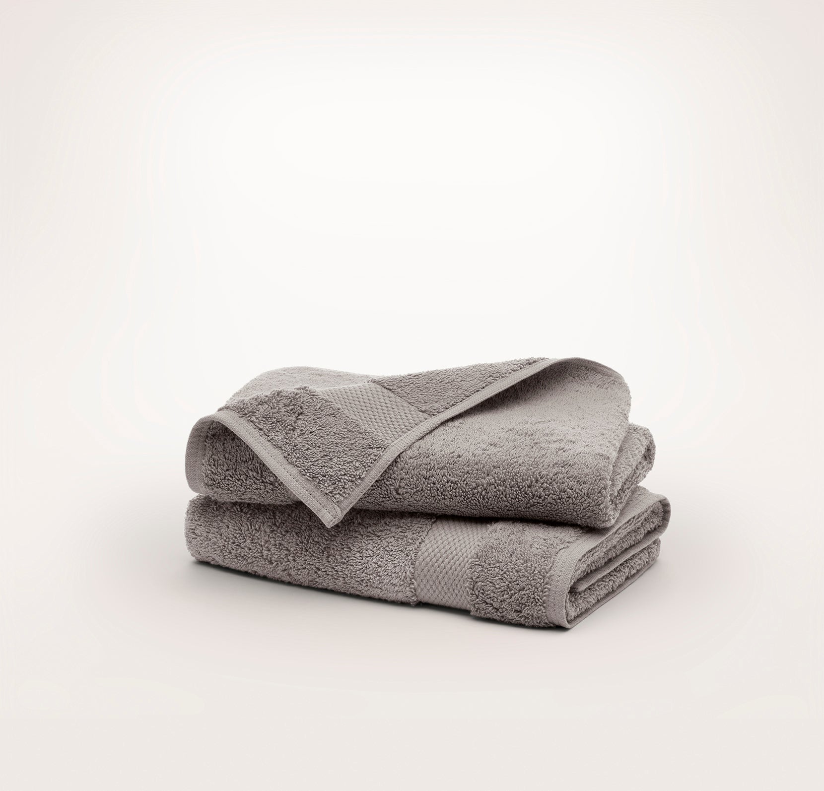 Bollandbranch Plush Hand Towels (Pair) - Stone (Personalized)