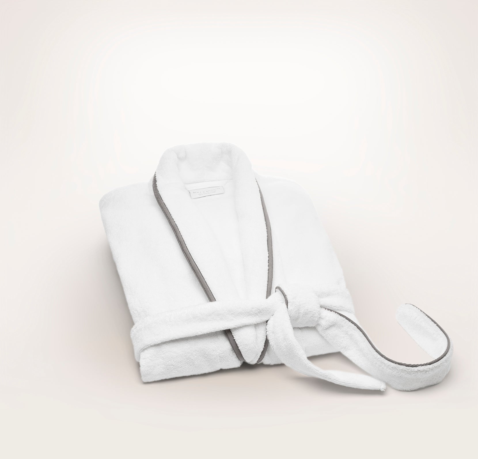 Bollandbranch Men's Plush Robe - White/Stone