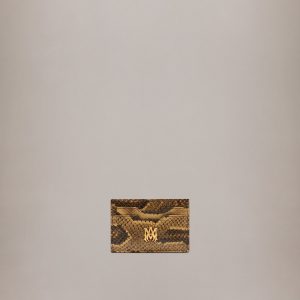 Amiri PYTHON EMBOSSED CARD HOLDER - Brown
