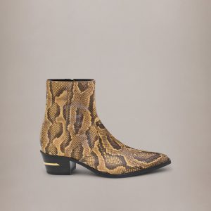 Amiri PYTHON EMBOSSED RYDER BOOT - Brown