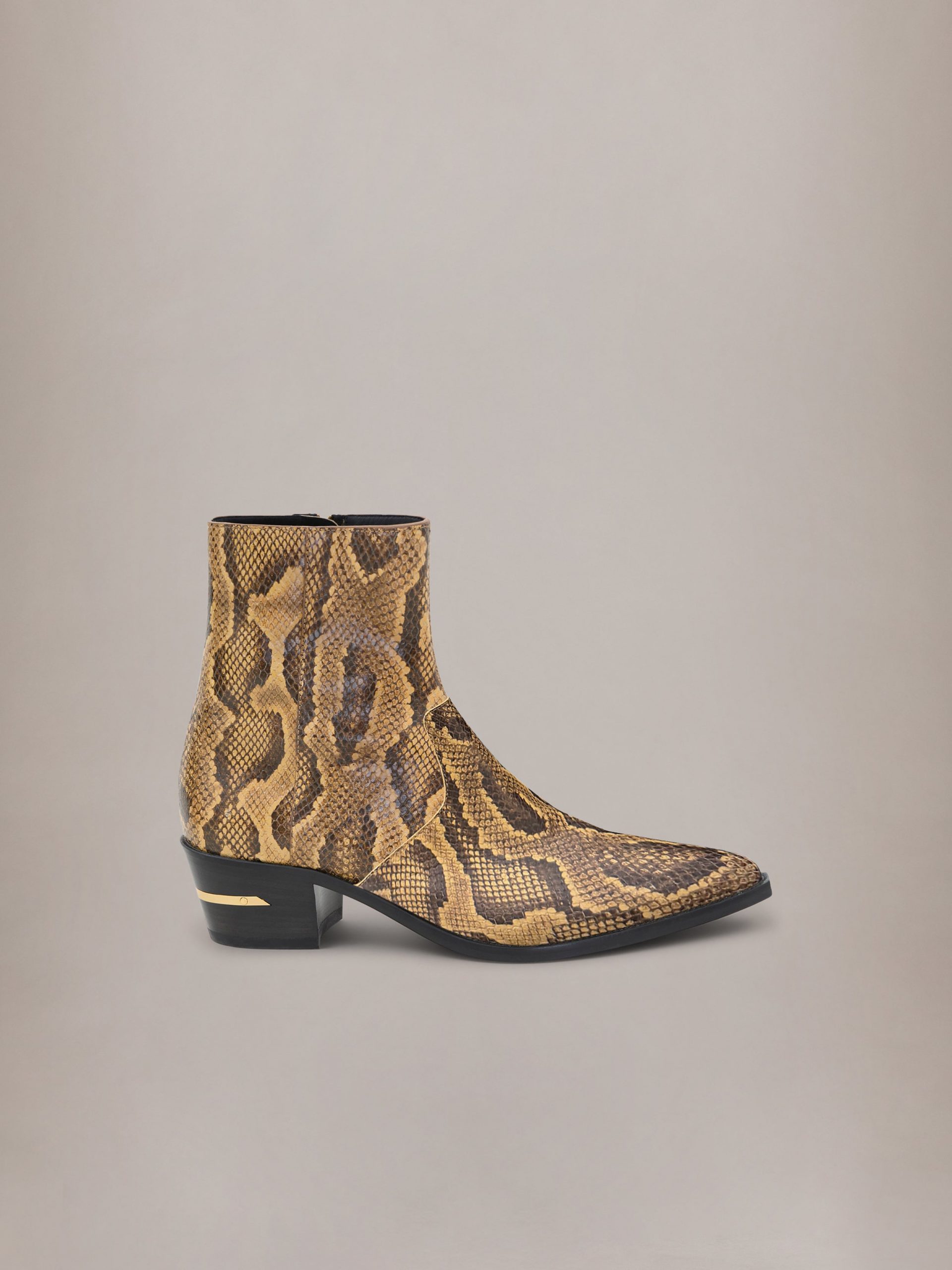 Amiri PYTHON EMBOSSED RYDER BOOT - Brown