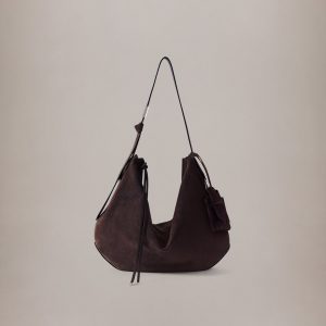 Amiri WOMEN - WOMEN'S SUEDE BISCOTTO SHOULDER BAG - Dark Brown