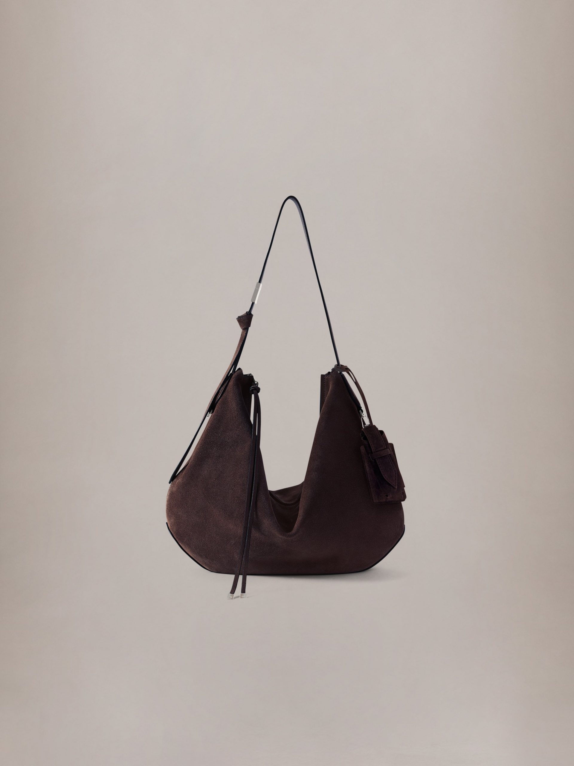 Amiri WOMEN - WOMEN'S SUEDE BISCOTTO SHOULDER BAG - Dark Brown