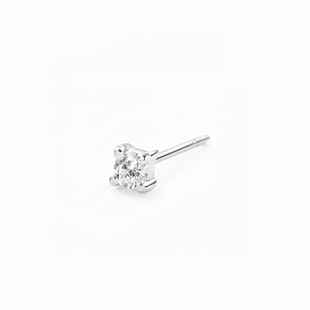 Linjer 14k White Gold Lab Grown Diamond Stud Earring 2.5mm - Aria (Single)