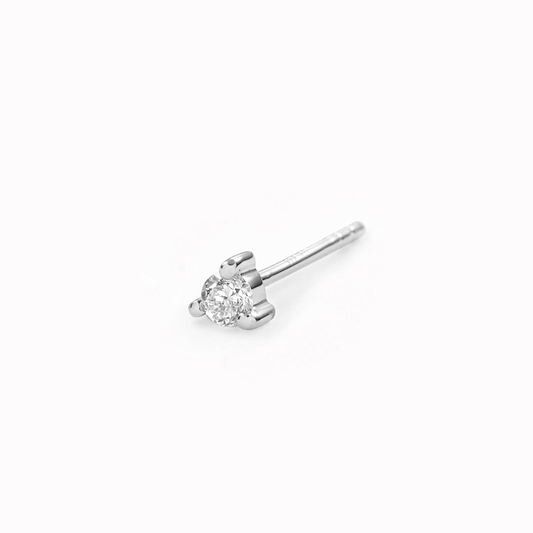 Linjer 14k White Gold Lab Grown Diamond Stud Earring 2mm - Aria (Single)