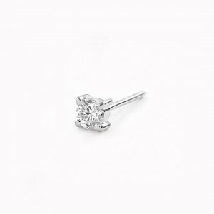 Linjer 14k White Gold Lab Grown Diamond Stud Earring 3mm - Aria (Single)