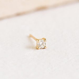 Linjer 14k Yellow Gold Lab Grown Diamond Stud Earring 2.5mm - Aria (Single)