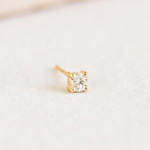Linjer 14k Yellow Gold Lab Grown Diamond Stud Earring 3mm - Aria (Single)