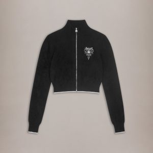 Amiri WOMEN - WOMEN'S COLLEGIATE VELVET TRACK JACKET - Black
