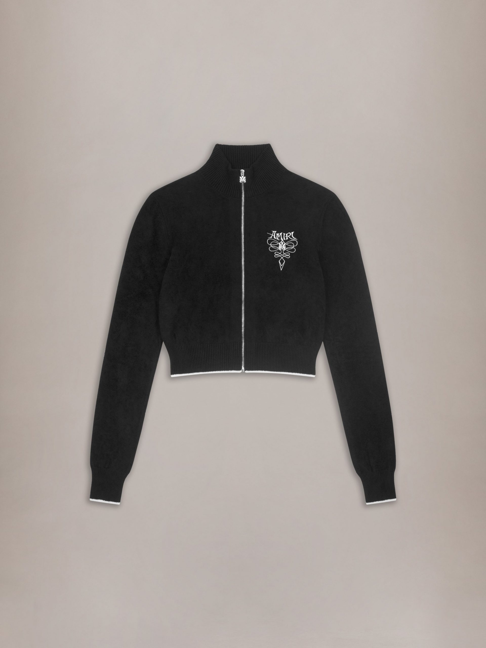 Amiri WOMEN - WOMEN'S COLLEGIATE VELVET TRACK JACKET - Black