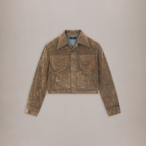 Amiri WOMEN - WOMEN'S FLOCK VINTAGE CUT DENIM JACKET - Fossil