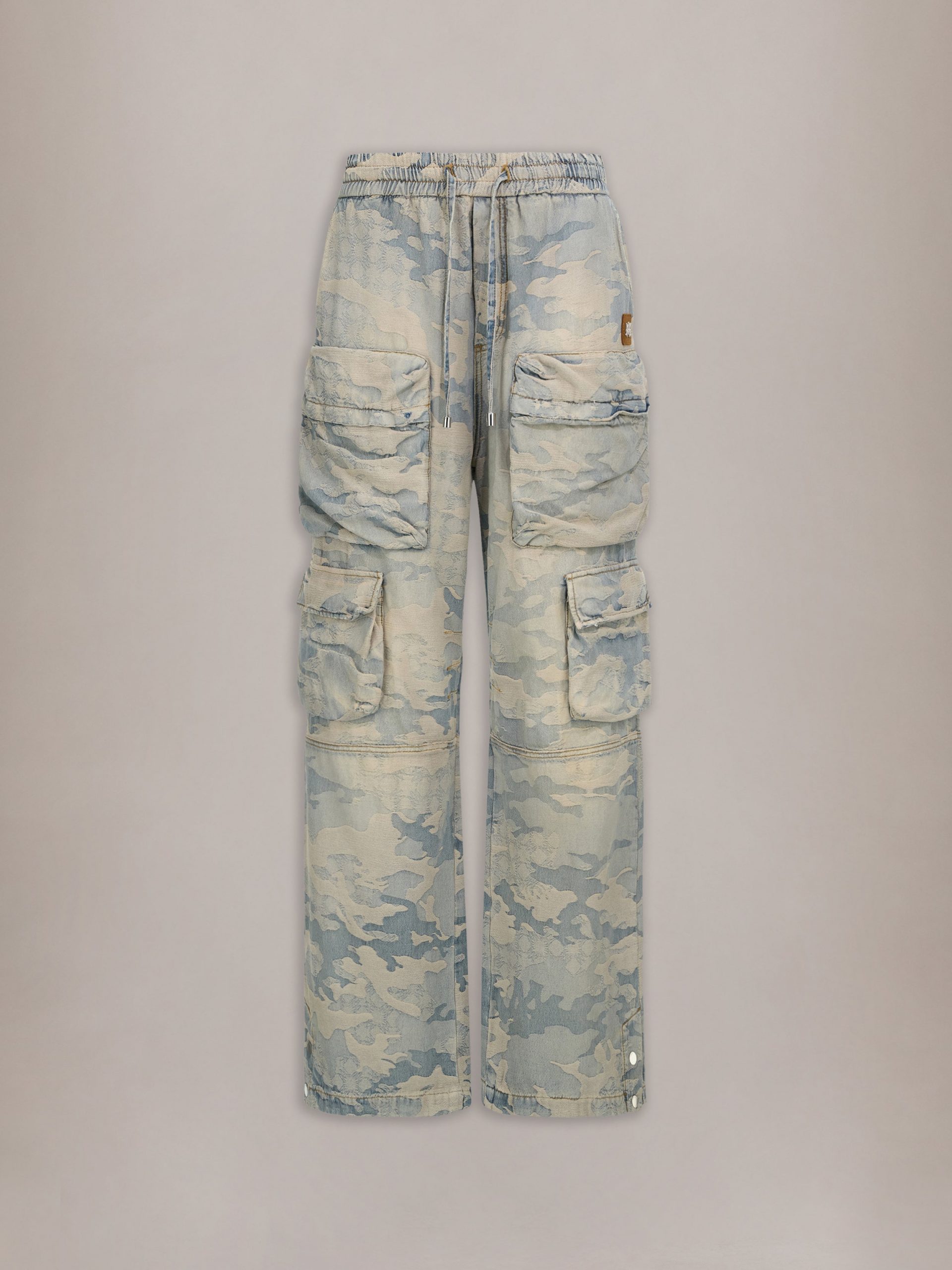 Amiri CAMO JACQUARD BAGGY CARGO JEAN - Camo Indigo