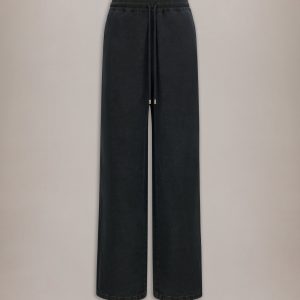Amiri SCRIPT LINEN GD CASUAL PANT - Black