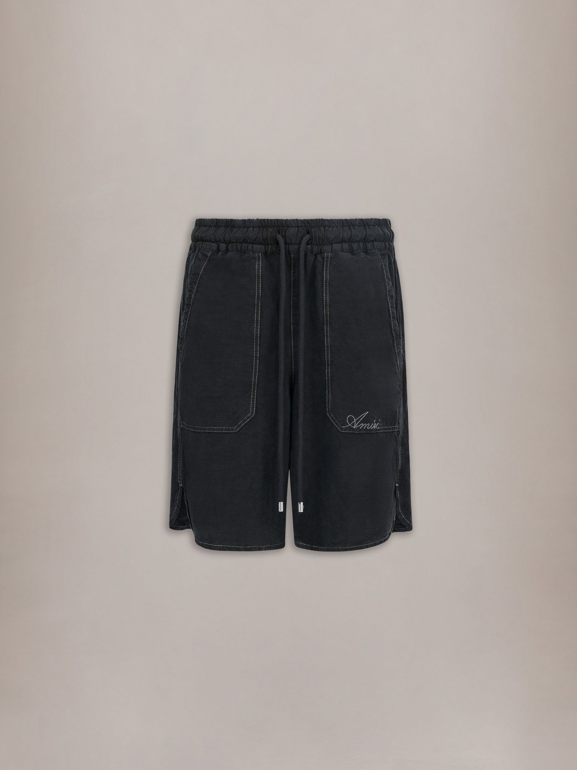 Amiri SCRIPT LINEN GD SHORT - Black