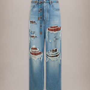 Amiri FLANNEL REPAIR BAGGY JEAN - Surfrider Indigo