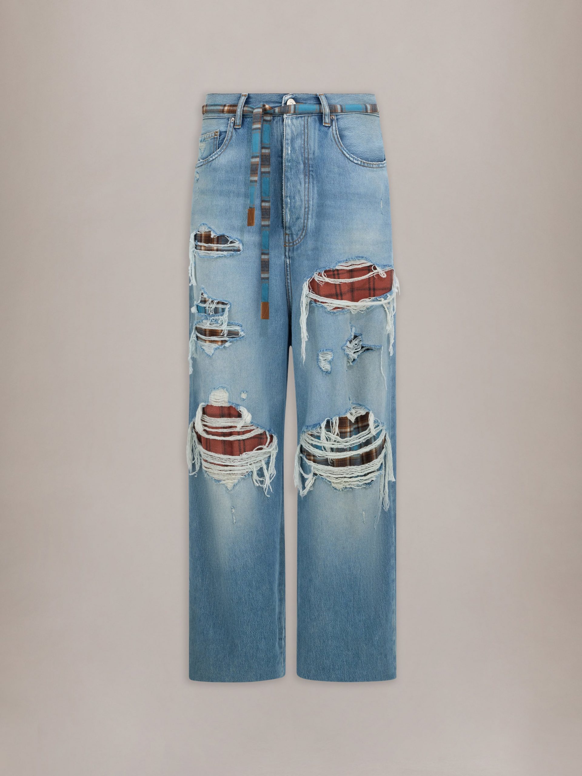 Amiri FLANNEL REPAIR BAGGY JEAN - Surfrider Indigo