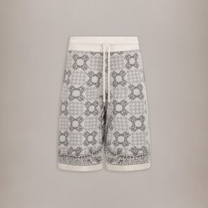 Amiri MA QUAD CHECK MESH KNIT SHORT - Alabaster
