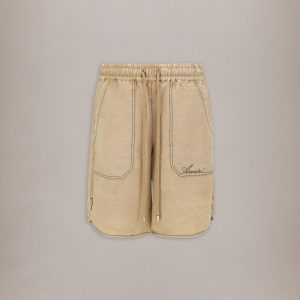 Amiri SCRIPT LINEN GD SHORT - Earth