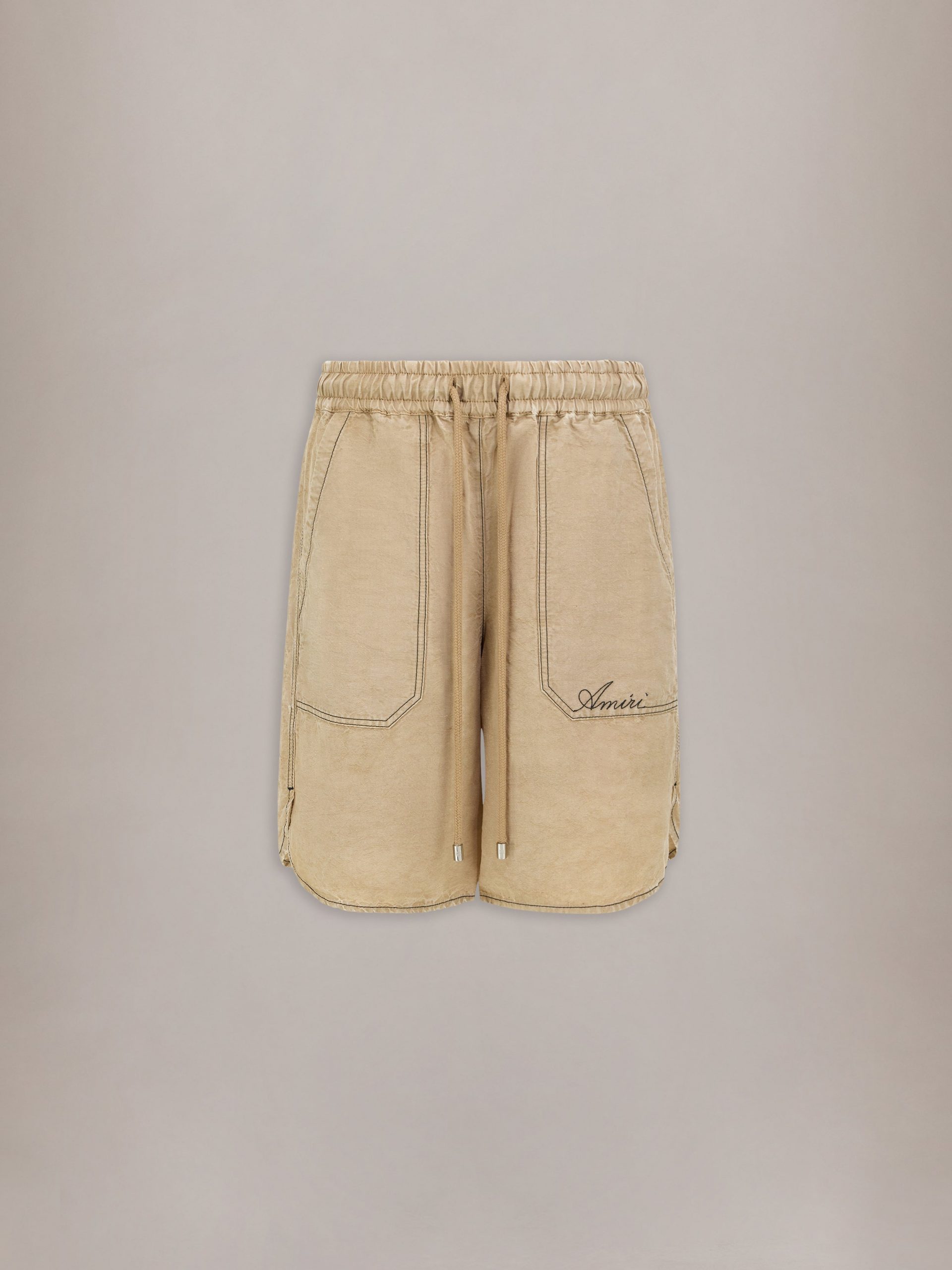 Amiri SCRIPT LINEN GD SHORT - Earth