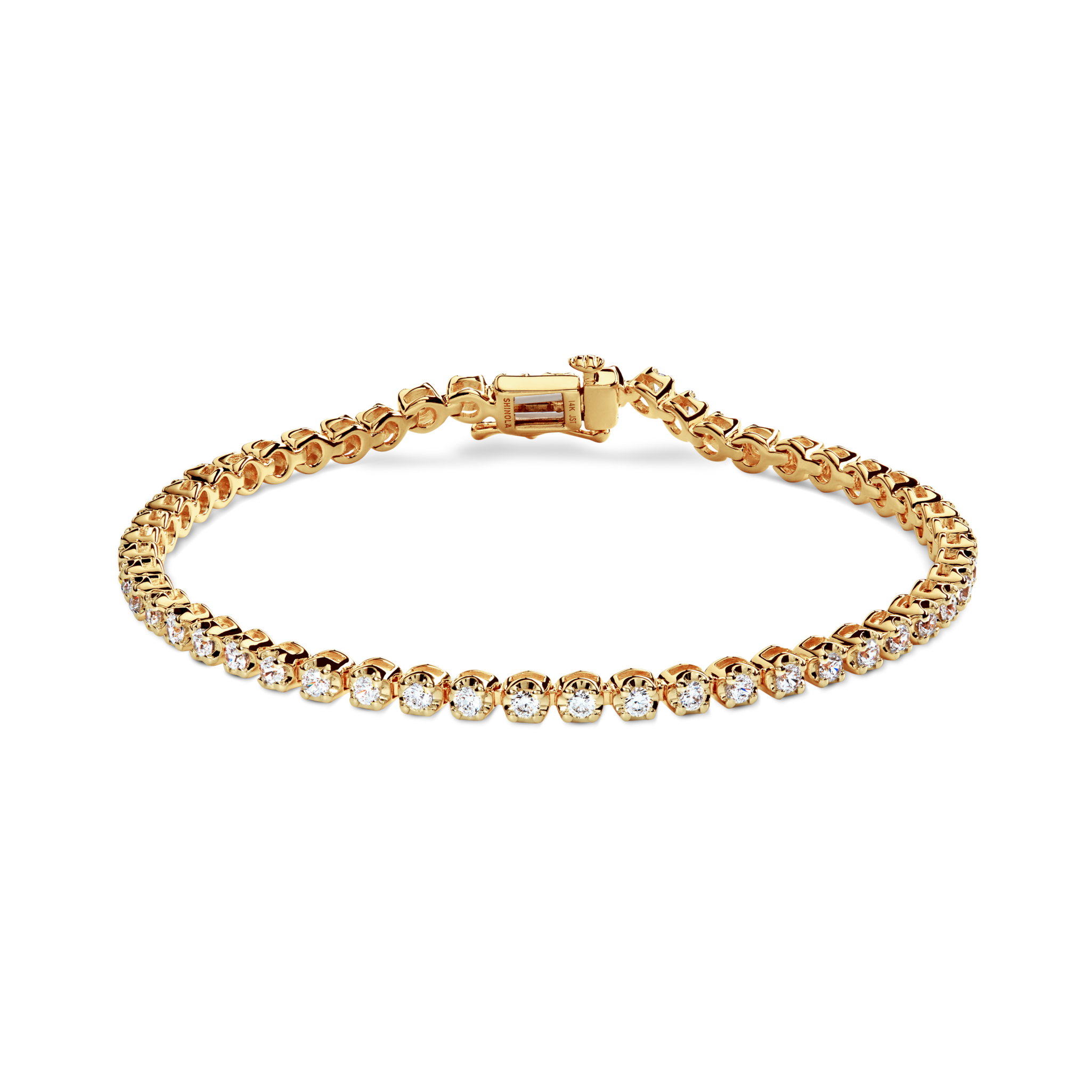 Shinola 2 Carat 7" Diamond Tennis Bracelet - Yellow Gold