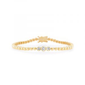 Jennifer Meyer Bezel Tennis Bracelet with 3 Illusion Set Diamonds