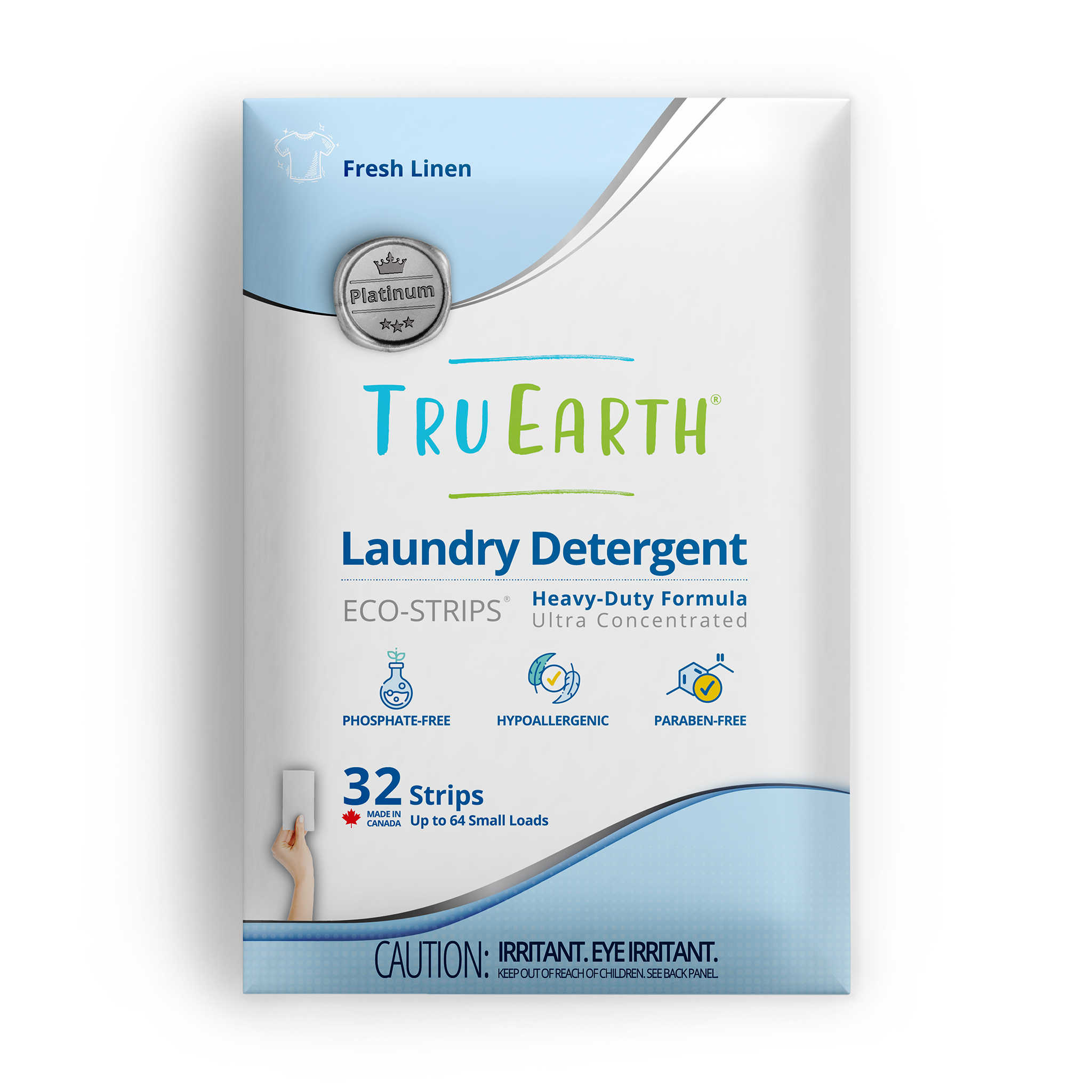 Tru Earth Platinum Laundry Detergent - Fresh Linen / 32 Strips