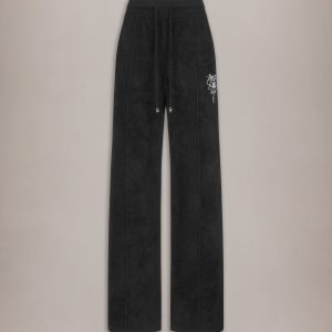 Amiri WOMEN - WOMEN'S COLLEGIATE VELVET TRACK PANT - Black