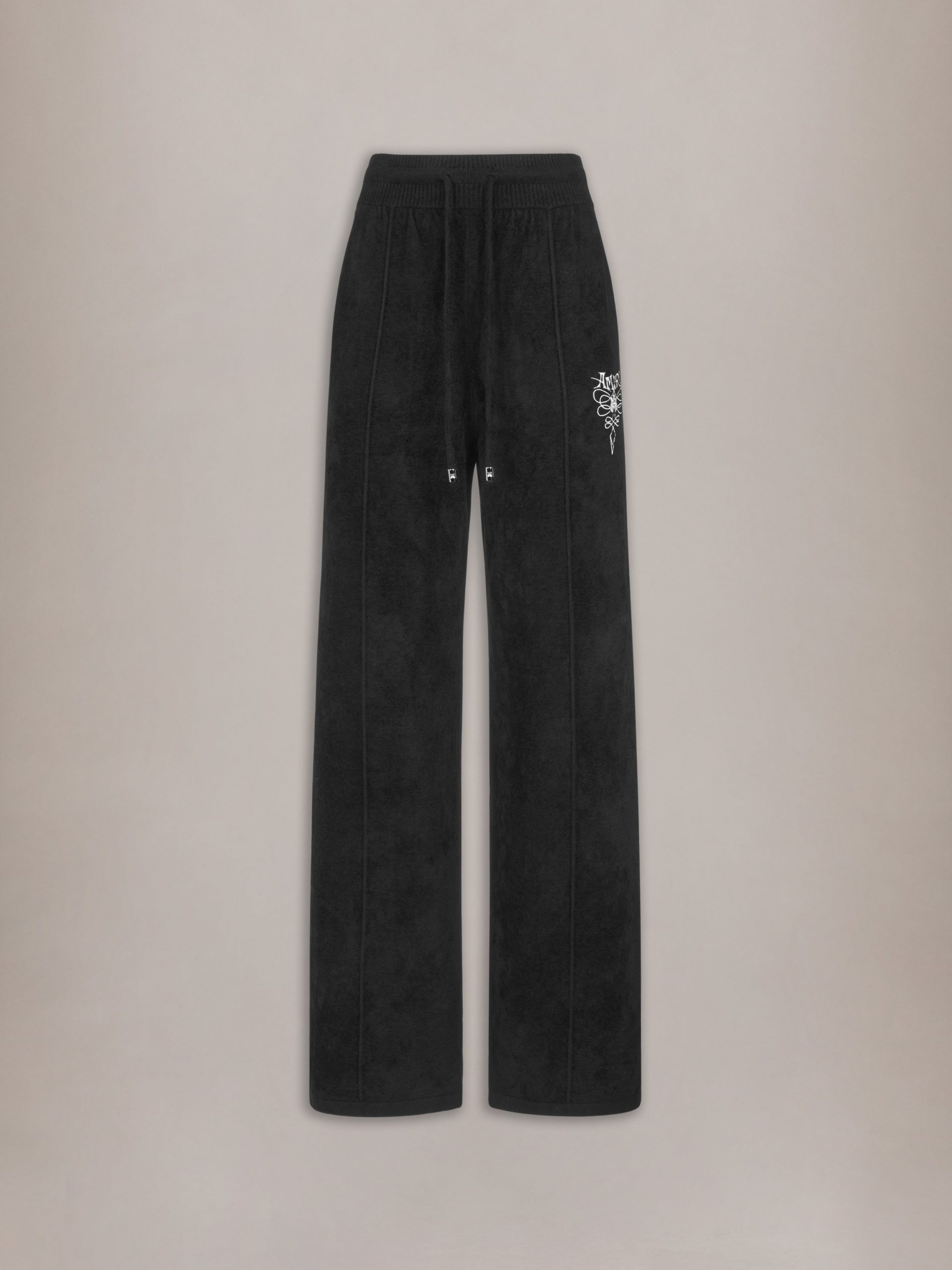 Amiri WOMEN - WOMEN'S COLLEGIATE VELVET TRACK PANT - Black
