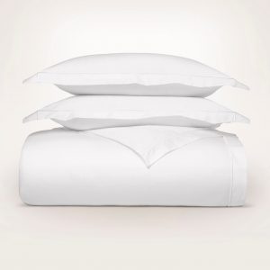 Bollandbranch Percale Embellished Duvet Set - White/White Embroidered