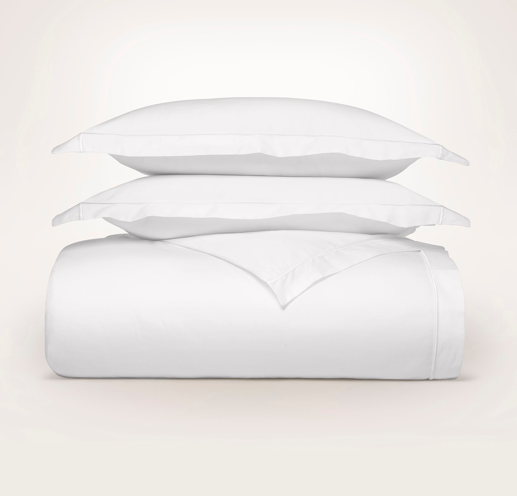 Bollandbranch Percale Embellished Duvet Set - White/White Embroidered