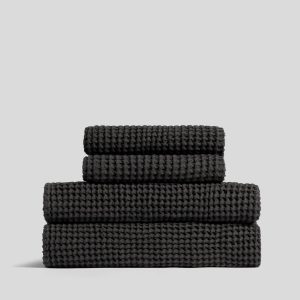 Parachute 2+2 Waffle Bath Bundle - Onyx