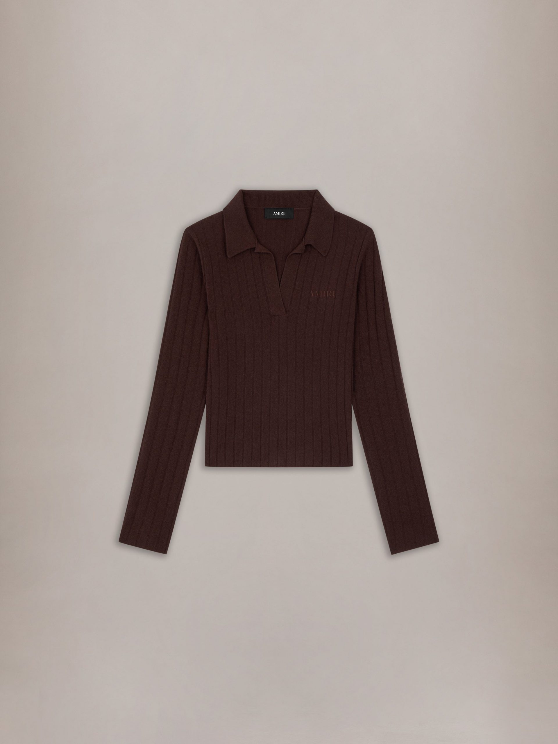 WOMEN - WOMEN'S AMIRI SOFT RIB KNIT POLO - Husk