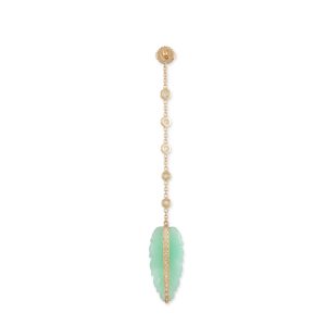 Jacquie Aiche Pave Chrysoprase Leaf 5 Diamond Drop Earring Back