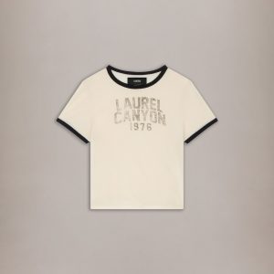 Amiri WOMEN - WOMEN'S LAUREL CANYON RINGER TEE - Alabaster