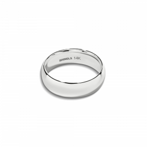 Shinola 6mm Round White Gold Band