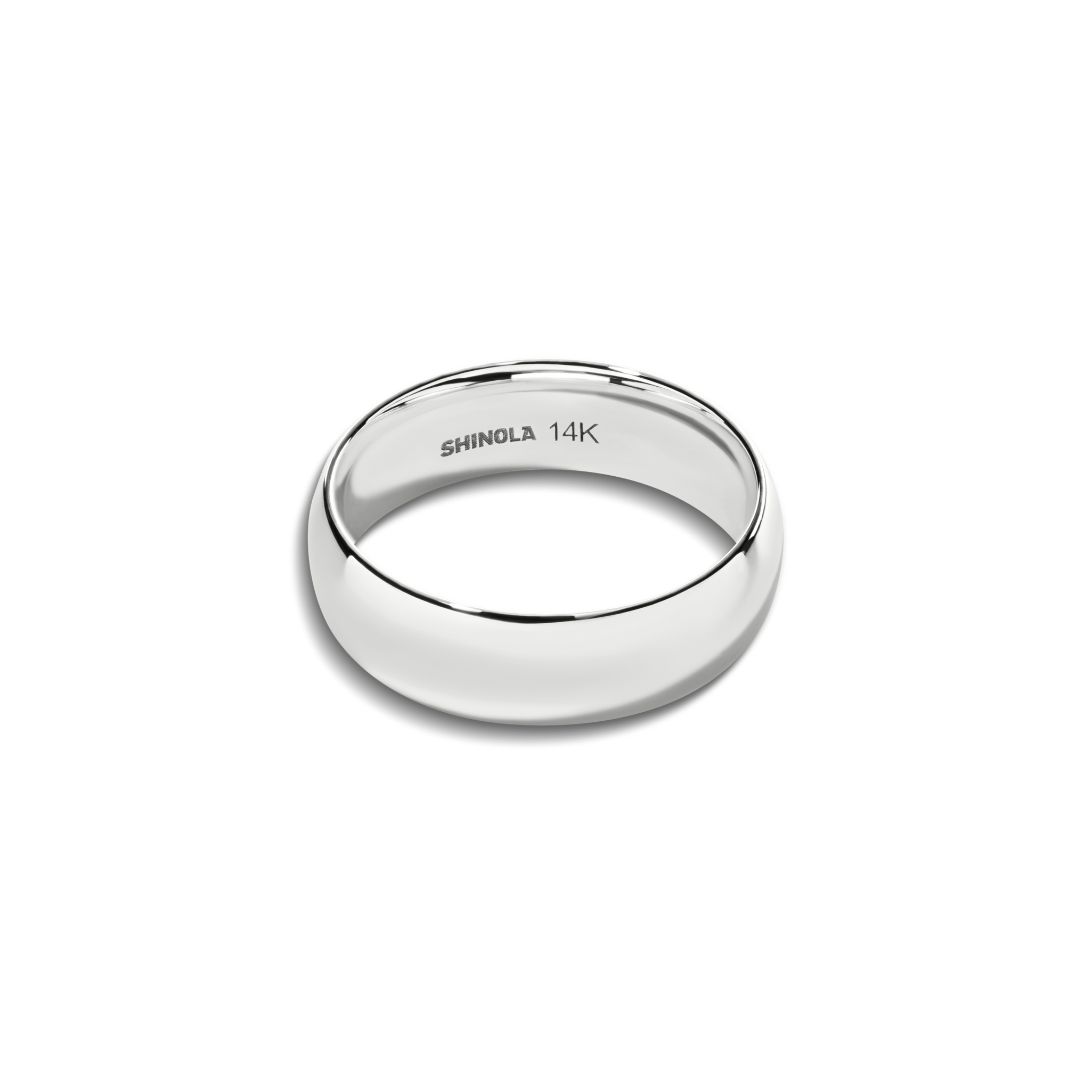 Shinola 6mm Round White Gold Band