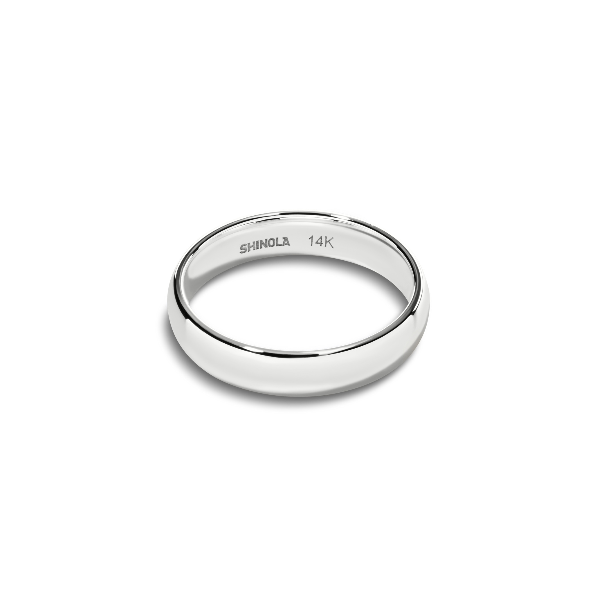 Shinola 4mm Round White Gold Band