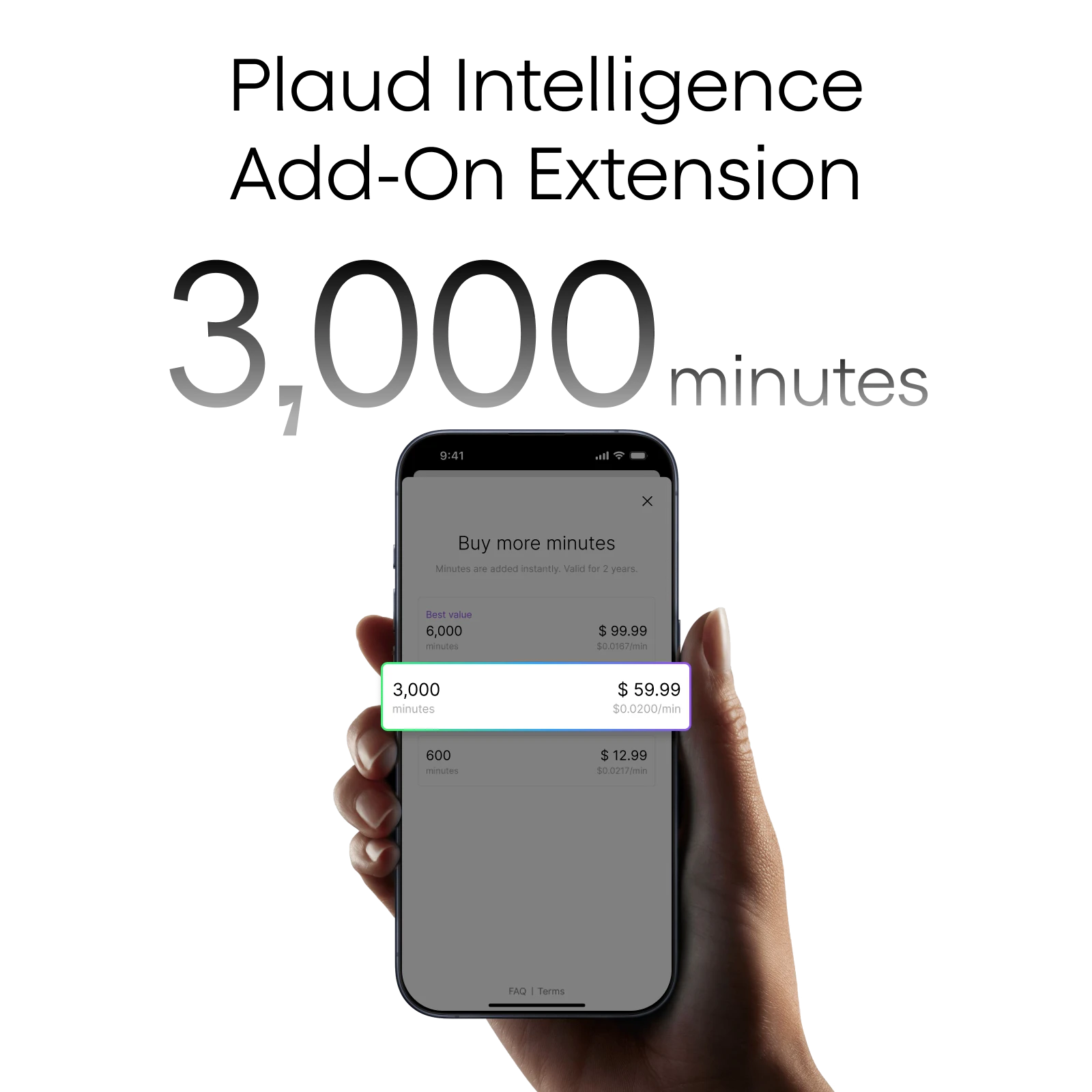 Plaud Intelligence Add-On Extension (3,000 mins)