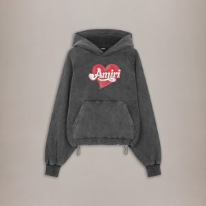 WOMEN - WOMEN'S AMIRI HEART HOODIE - Black