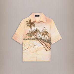 Amiri PALMS BOWLING SHIRT - Ivory