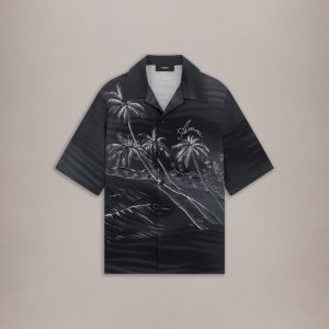 Amiri PALMS CAMP SHIRT - Black