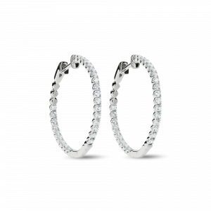 Shinola 1 Carat Diamond Hoop Earrings - White Gold