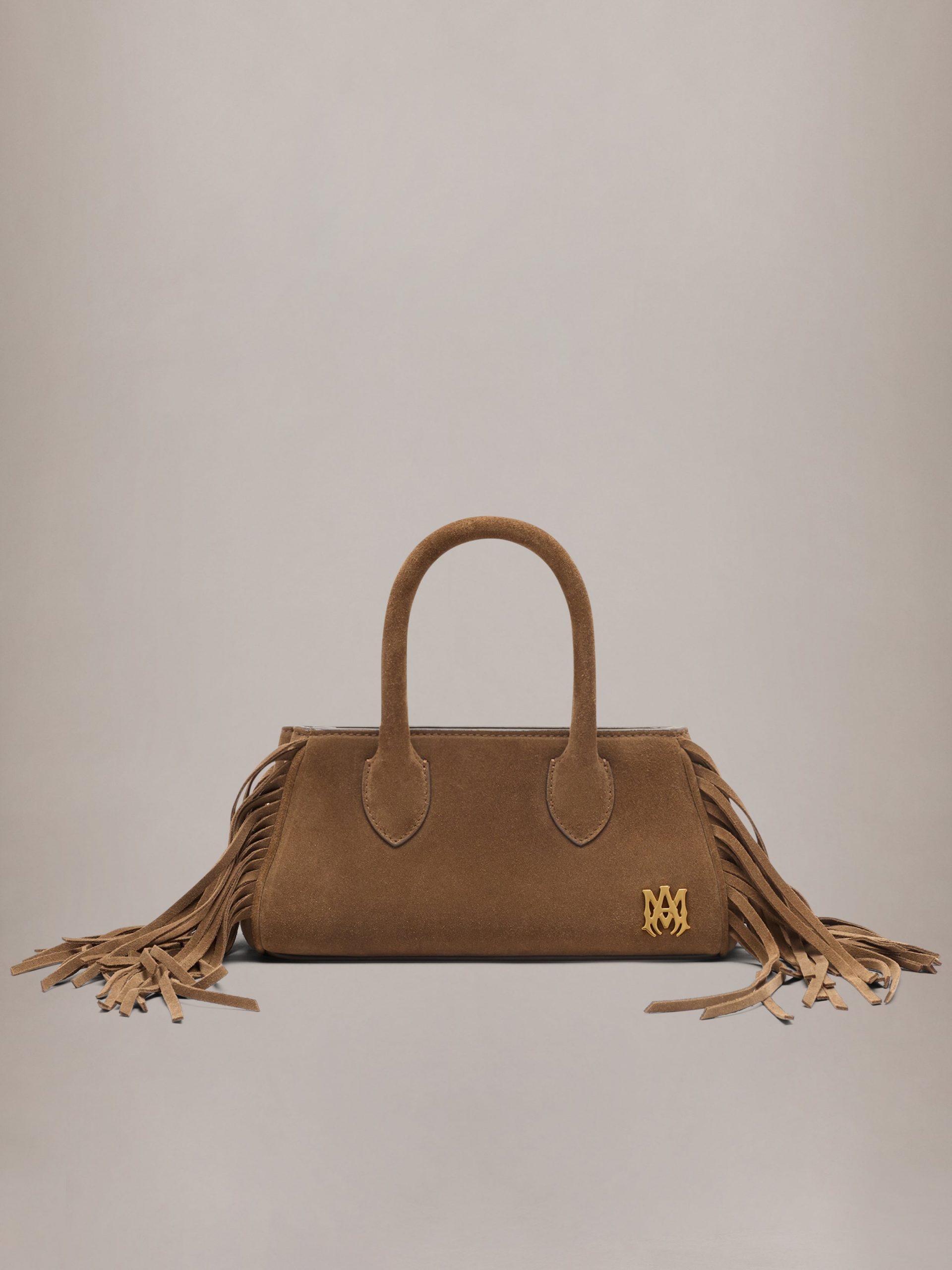 Amiri WOMEN - WOMEN'S SUEDE FRINGE MICRO HONEY BAG - Brown