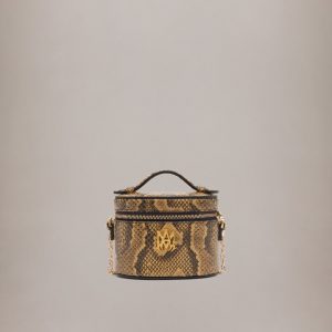 Amiri WOMEN - WOMEN'S PYTHON EMBOSSED NANO VANITY BAG - Brown