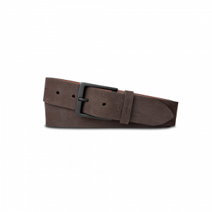 Shinola 1 1/2" Lightning Bolt Keeper Belt Nubuck - Dark Brown