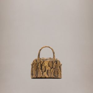 Amiri WOMEN - WOMEN'S PYTHON EMBOSSED MICRO MA BOWLING BAG - Brown